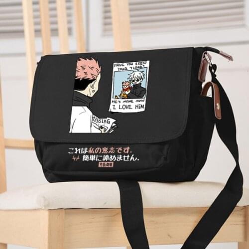 Anime Jujutsu Kaisen Gojo Satoru Cosplay Unisex Crossbody Canvas Students School Bag Messenger Fashion Shoulder Schoolbag Gifts