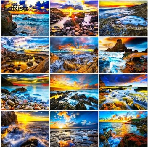 Seascape 5D Diy Diamond Painting Landscape Cross Stitch Kit Full Drill Embroidery Mosaic Art Picture of Rhinestones Home Decor