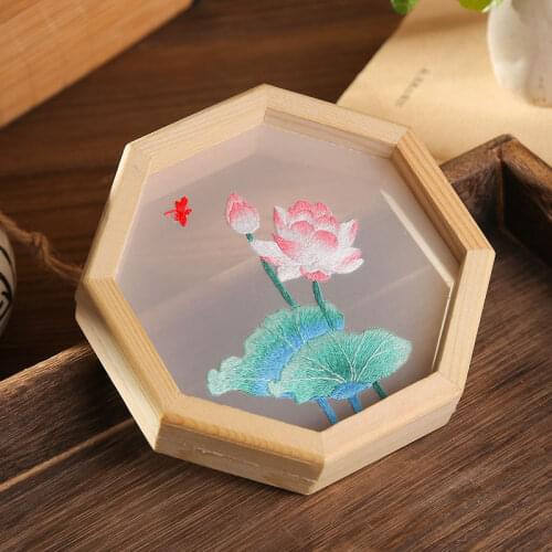 Chinese DIY Transparent Embroidery Kit with Frame Pattern Printed Needlework Handmade Cross Stitch Sewing Painting Home Decor