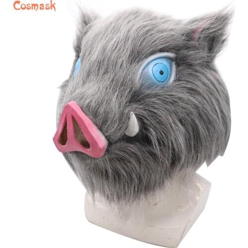 Cosmask Halloween Mask Props Plush Pig Headgear Adult Party Costume Mask Horror Carnival Cosplay Party Props