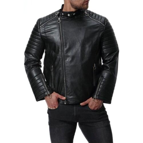 Europe America leather jacket mens slim motorcycle leather coat men slim jackets clothes personalized stage street fashion