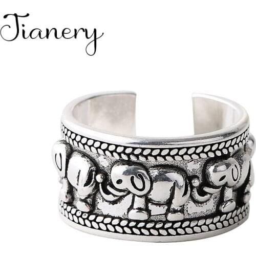 Personality Gothic Boho Big Elephant Rings For Women Lady Charm Engagement Jewelry Girls Open Finger Knuckle Rings 2021