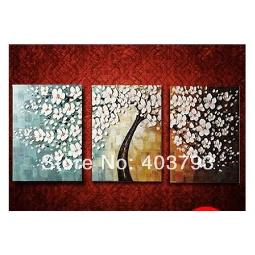 Moder fashion oil paintings on canvas flower tree for living room bedroom decoration free shipping