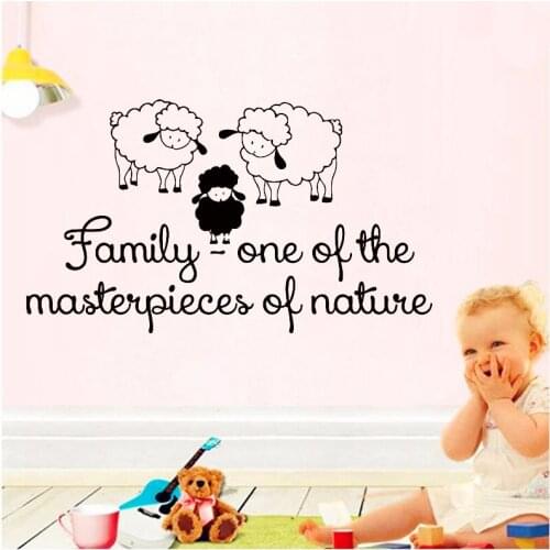 Cartoon Sheep Wall Sticker Family Home Decor Removable Bedroom Wall Decals Nursery Kids Children Room Decoration