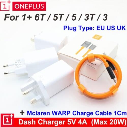 5V4A Original Oneplus 6T EU/US/UK Warp Charger Adapter New WARP Dash Charge Fast Quick Charging For Oneplus 7T 7 6T 6 5T MAX 20W