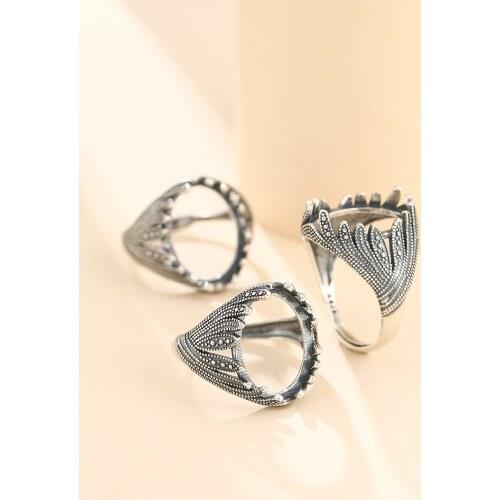 13*18mm 925 STERLING SILVER men Semi Mount Bases Blanks base blank Pad ring Setting wedding jewelry findings diy A5635