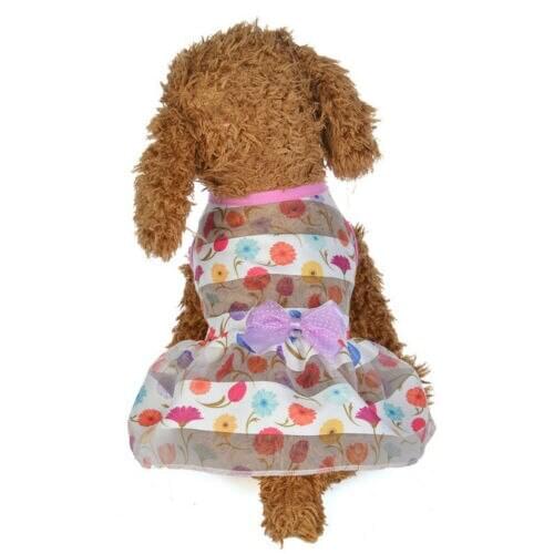 Dog princess T-shirt Dress Small Dog Clothes Pet Puppy Cute Summer Vest Dog Cat Apparel 7 Color XS-XL
