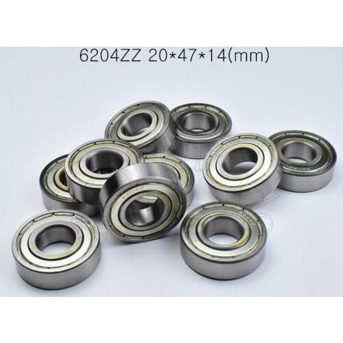 6204ZZ 20*47*14(mm) 1Piece bearings ABEC-5 metal sealing bearings Free shipping 6204 6204Z chrome steel deep groove bearing