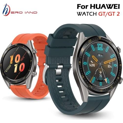 For huawei watch GT/ GT 2 strap silicone watchband sports replacement wrist strap for Huawei watch gt2 46mm bracelet band correa