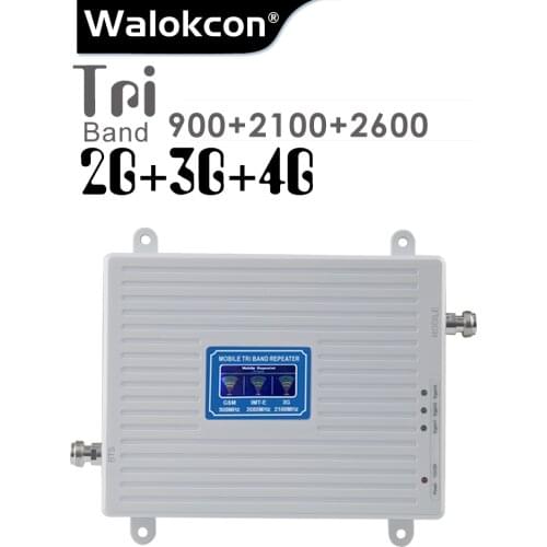 2G 3G 4G Cellular Signal Repeater GSM 900 WCDMA 2100 LTE 2600 Tri Band 70dB LCD Display GSM 3G UMTS Signal Booster 4G Amplifier