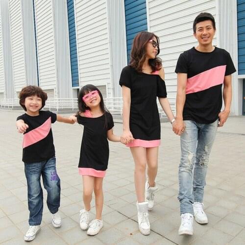 Family matching clothes father mother daughter son mom mommy and me clothing beach dress couple family look tshirts outfits 36