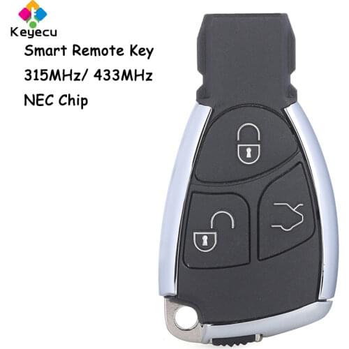 KEYECU Smart Remote Control Car Key With 3 Button 315MHz/ 433MHz NEC Chip - FOB for Mercedes-Benz 2000 2001 2002 2003 2004- 2014
