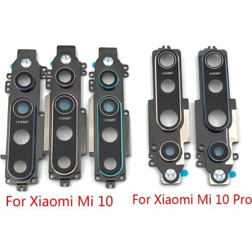 For Xiaomi Mi 10 Pro Mi 10 Rear Camera Glass Lens Cover With Frame Holder with Sticker Replacement Spare Parts