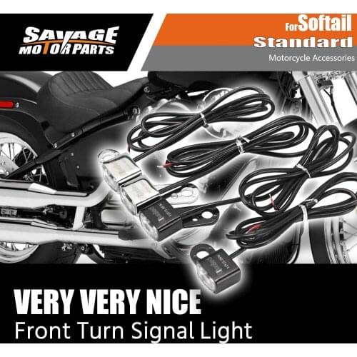 Motorcycle Accessories Front Turn Signal Light For Softail Standard Street Bob Slim Fat Boy Low Rider S 12V Mini Indicator Lamp
