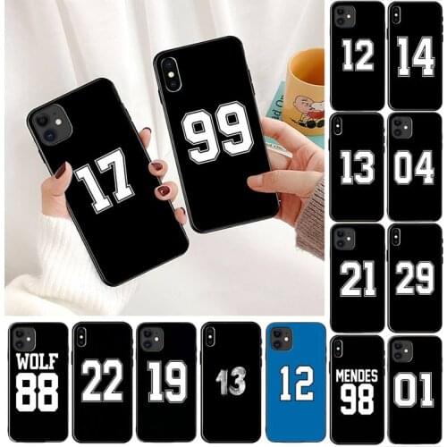 YNDFCNB Black numbers Luxury Phone Case For iPhone 11 8 7 6 6S Plus X XS MAX 5 5S se 2020 11 12pro max iphone xr case