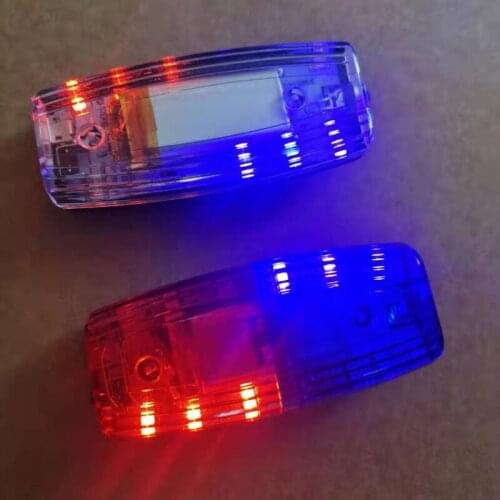 Charging unit LED Red Blue Multifunction Clip Flashing Warning Safety Shoulder Police Light Emergency Lighting