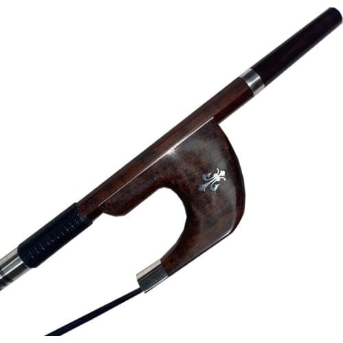 1pcs Strong snakewood german bass bow black bow hair german style snakewood 3/4 upright bass bow free shipping