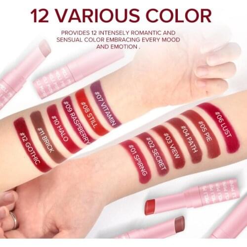 2020 NEW MINIMELI 12 Colors Matte Velvet Lipstick Waterproof Long-lasting Moisturizing Lipstick Non-stick Cup Lipstick TSLM2