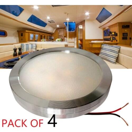 4pcs Cool White 12v DC LED Under Cabinet Lights Aluminum Cover Caravan RV Interior Lighting Roof Kitchen/Wine Cabinet Lamps