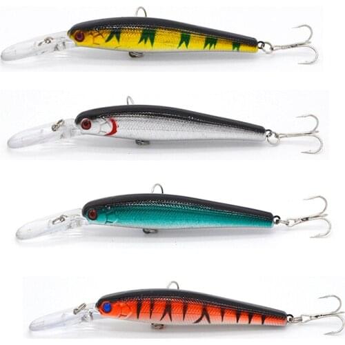 5Pcs/lot Minnow Crankbait Hard Bait Tight Wobble Slow Sinking Jerkbait High Quality ABS Plastic 12.5cm 14.4g Fishing Lure