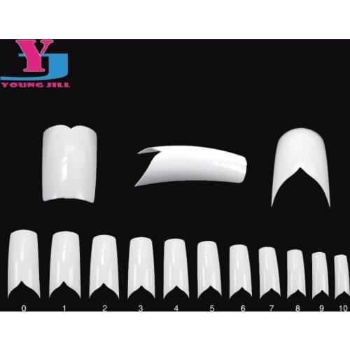500+50Pcs White Sexy V Shapes Fake French Nail Art Tips Flare Style Professional Acrylic False Nails High Quality Full Nail Tips