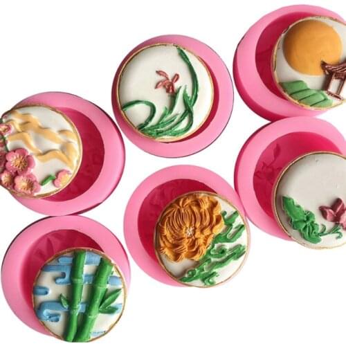 6 kinds of flower silicone molds, fondant molds, cake decoration tools, chocolate molds, Sugarcraft, kitchen tools