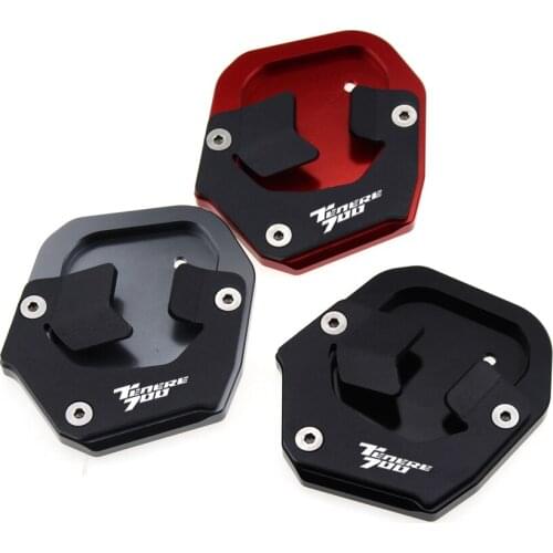 Motorcycle Aluminum Foot Enlarger Foot Side Stand Extension Plate with Logo Fits for Yamaha Tenere 700 Tenere700 2019 2020 2021