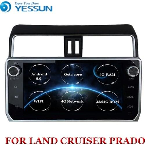 Android 9 10.1" Car GPS Auto Radio Multimedia Player Head Unit For Toyota LAND CRUISER PRADO 2018 2019 Mirror link Support DVR
