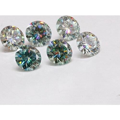 Free shipping DVVS light Green Color round shape moissanites diamond 6.5mm-14mm 1pcs loose moissanites for making rings