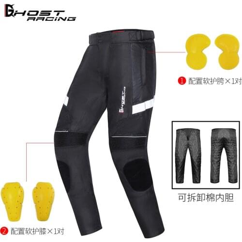 GHOST RACING summer mesh pants motorcycle riding racing pants mens fall protection pants breathable belt protector