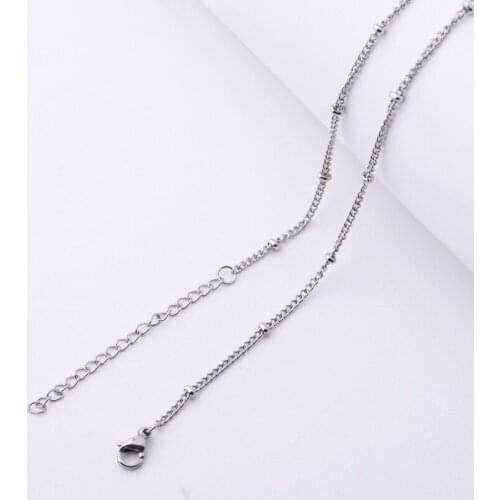 100% Stainless Steel Link Chain Necklace For Jewelry Making Metal Link Chain Choker Wholesale 10pcs