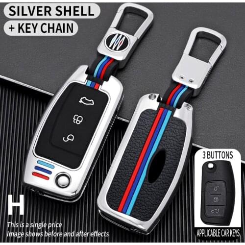 3 Button Alloy Car Remote Key Cover Case For Ford Fiesta Focus 2 Ecosport Kuga Escape Falcon B-Max C-Max Eco Sport Galaxy