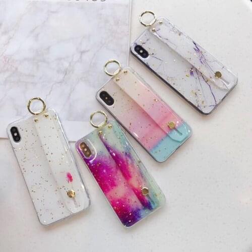 Bling Gold Foil Marble Phone Case For iPhone X XS Max XR Stand Holder Soft TPU Cases For iPhone 7 8 6 6s Plus Glitter Capa