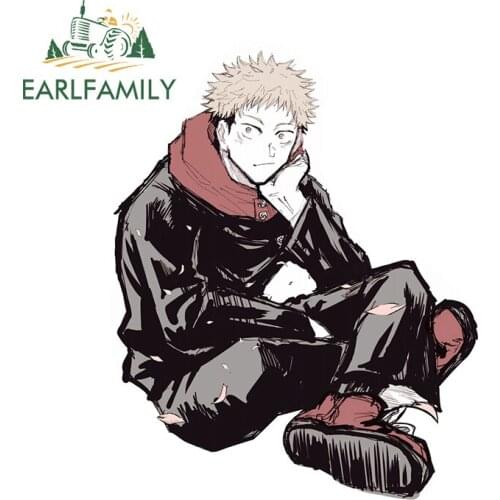 EARLFAMILY 13cm x 10.6cm Anime Jujutsu Kaisen Auto Car Stickers and Decals Waterproof JDM RV Laptop Car Accessories Decor