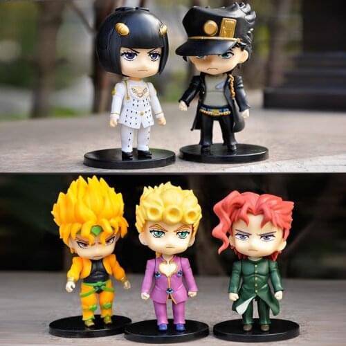 5pcs/set Anime Figure Jojo Bizarre Adventure Kujo Jotaro Figurine Higashikata Josuke Kakyoin Noriaki Action Figure Model Toys