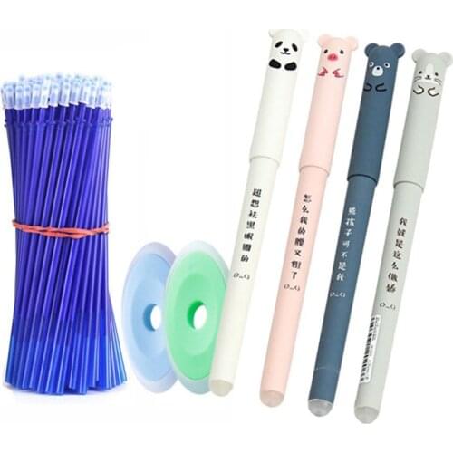 Animals Panda Erasable Gel Pen 0.35mm Erasable Pen Refills Rods Washable Handle School Office Supplies Stationery