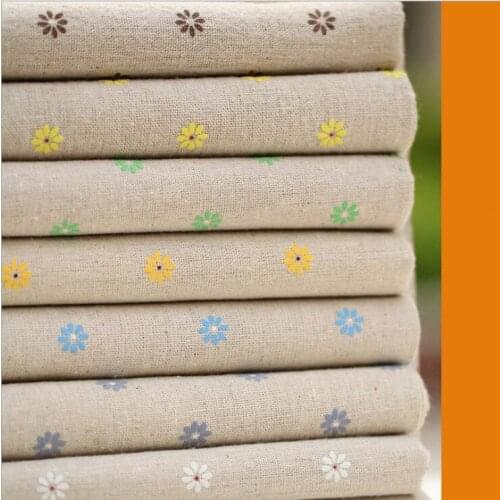 Cotton and linen fabrics, Japanese and Korean flowers, small daisies, linen garden tablecloths, sofa fabrics