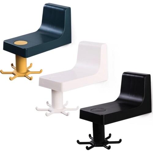 Kitchen Hook Wall-Mounted Rotated Holder Kitchenware Hooks with 6 Rotatable Utensil Hooks Storage Organizer