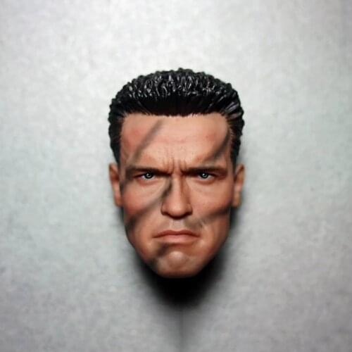 1/6 Scale Arnold T800 Tactical Camouflage Version Male Man Boy Head Sculpt Head Carving Headplay for 12" Action Figure Body