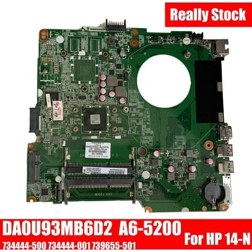SHELI For HP 14 14-N laptop Motherboard notebook pc mainboard with A6-5200 DA0U93MB6D0 734444-501 734444-001 739655-501 test ok