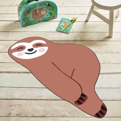 Fashion Cartoon Shaped Doormat Cute Sloth Shape Area Rug Home Children Room Crawling Floor Mat Carpet Soft Bath Door Mat 40X80CM