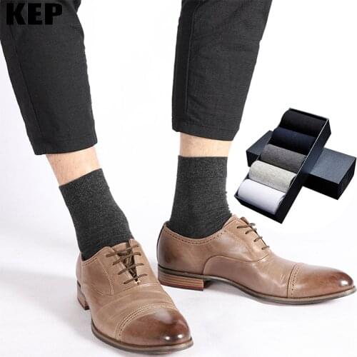 Men Socks Casual Business Cotton Brand Crew Black White Gray Long Male Socks 2019 New Warm Autumn Winter Breathable Classic Sock