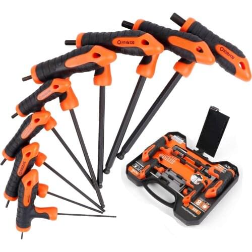 8PCS Combination T-shaped Allen Wrench Set Hexalobe Screwdriver Metric Flat Head Inner 6-Angle Extension Handl,Household Repair