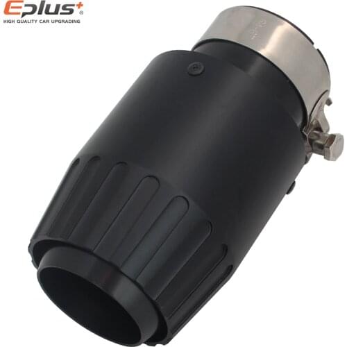 EPLUS Aluminum Car Exhaust Pipe Muffler Tip Universal Black Mufflers End Decoration Multiple Size Fighter Engine Style