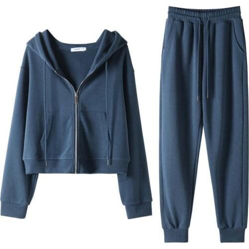 2021 New Women Two Piece Set Outfits Autumn Womens Tracksuit Zipper Pocket Top and Casual Sport Pant Suit Hoodies Women Set