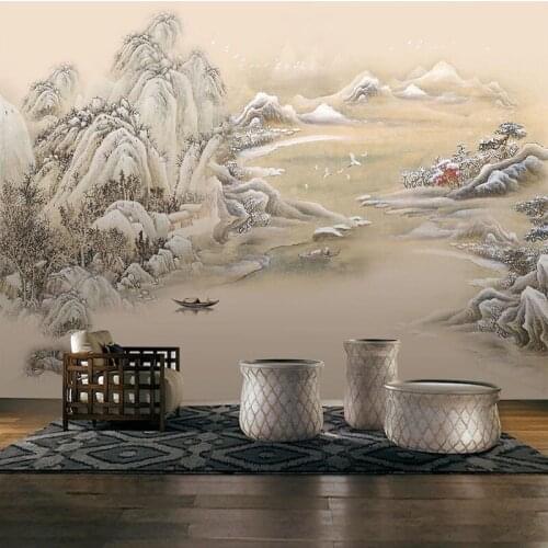 Chinese Style Ink Mountain Landscape Mural Wallpaper Living Room TV Sofa Bedroom Study Home Decor Wall Papers Papel De Parede 3D