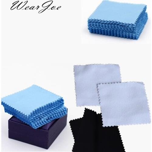 Wholesale 3 Colors Silver Cleaning Cloths Clean Polish Jewellery Silverware Platinum Cleaner Tarnish Remover Microfiber x 400pcs