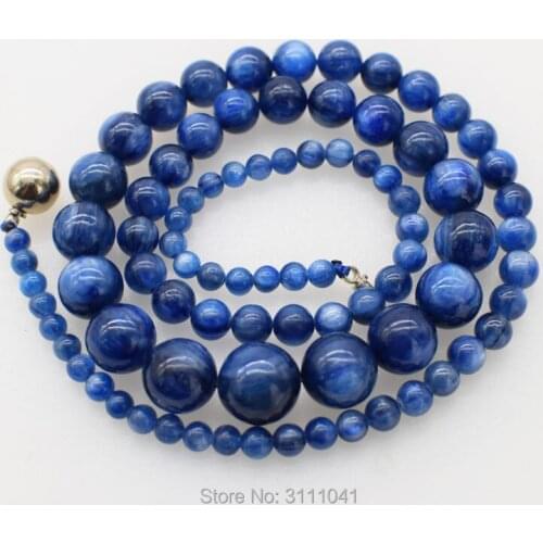 Kyanite blue round 5-12mm necklace AAA 18inch FPPJ wholesale beads nature FPPJ FPR WOMAN GIFT