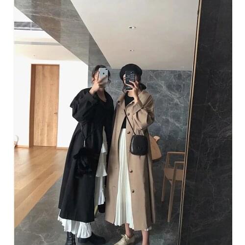 Women slim solid X-long parkas 2020 fashion ladies buttons full sleeve zipper keep warm parka chic girls streetwear