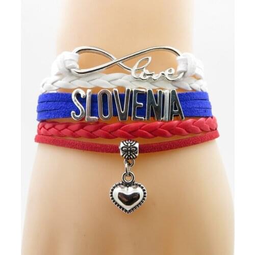 Infinity love slovenia Bracelet heart Charm bracelet love slovenia country flag bracelets & bangles for woman and man jewelry